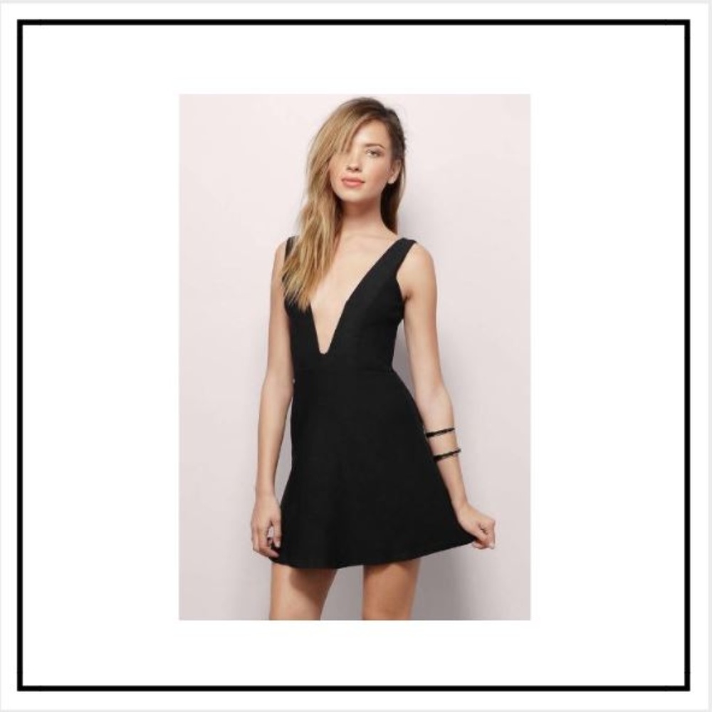 All for V Black Skater Dress - Tobi